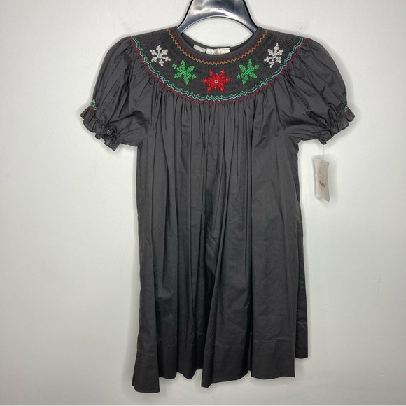 NWT Rosalina Collections smocked snowflake dress size 7 years - Picture 1 of 7